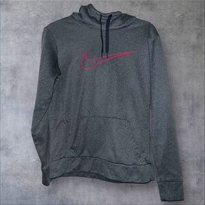 Nike Gray Hoodie with Pink Swoosh